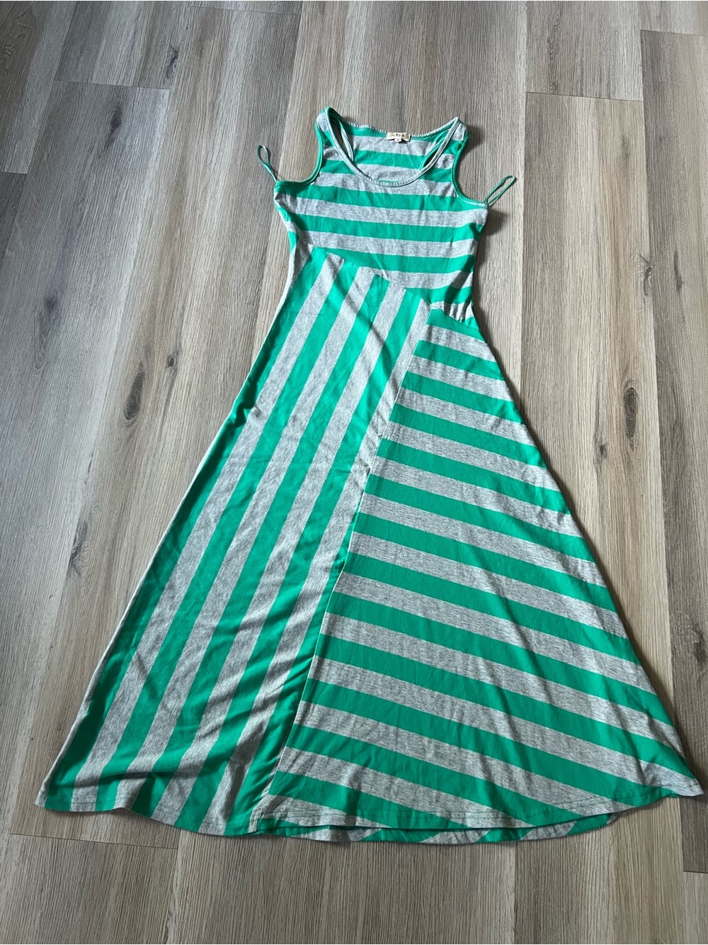 Magic Green & Gray Striped Tank Top